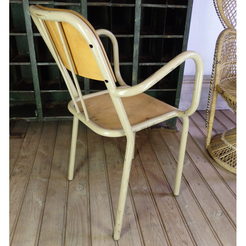 Mid-century school chair with armrests - 1960s