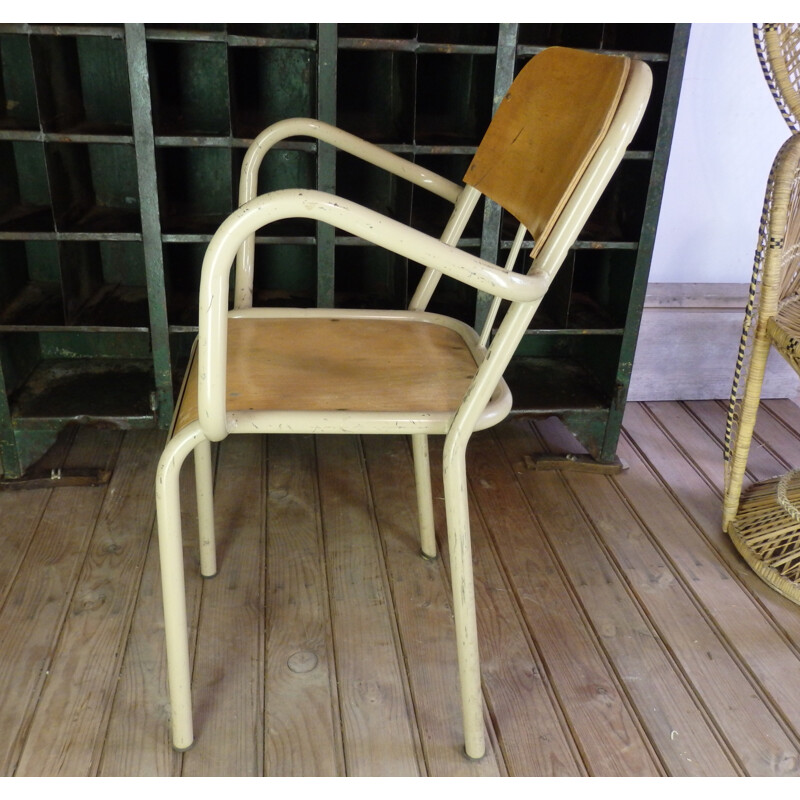 Mid-century school chair with armrests - 1960s