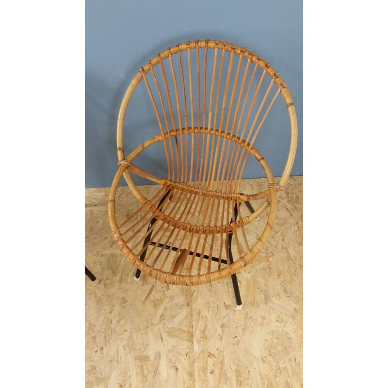 Set of 2 rattan chairs produced by Rohe Noordwolde - 1960s