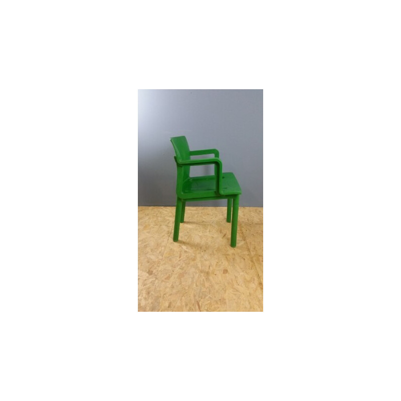 Set of 4 green chairs by Anna Castelli Ferrieri for Kartell - 1980s 