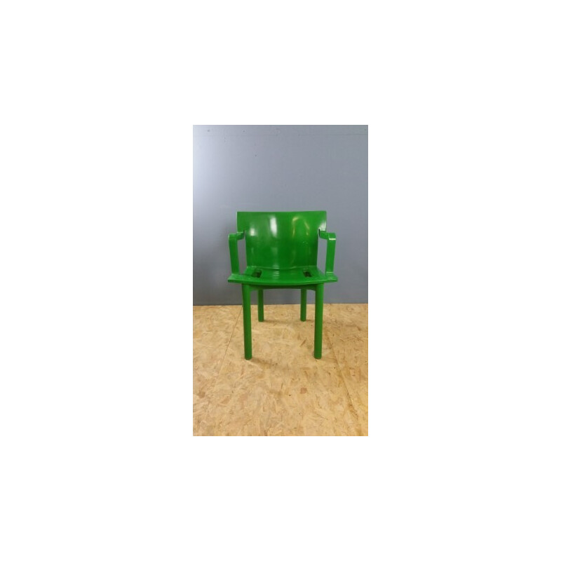 Set of 4 green chairs by Anna Castelli Ferrieri for Kartell - 1980s 