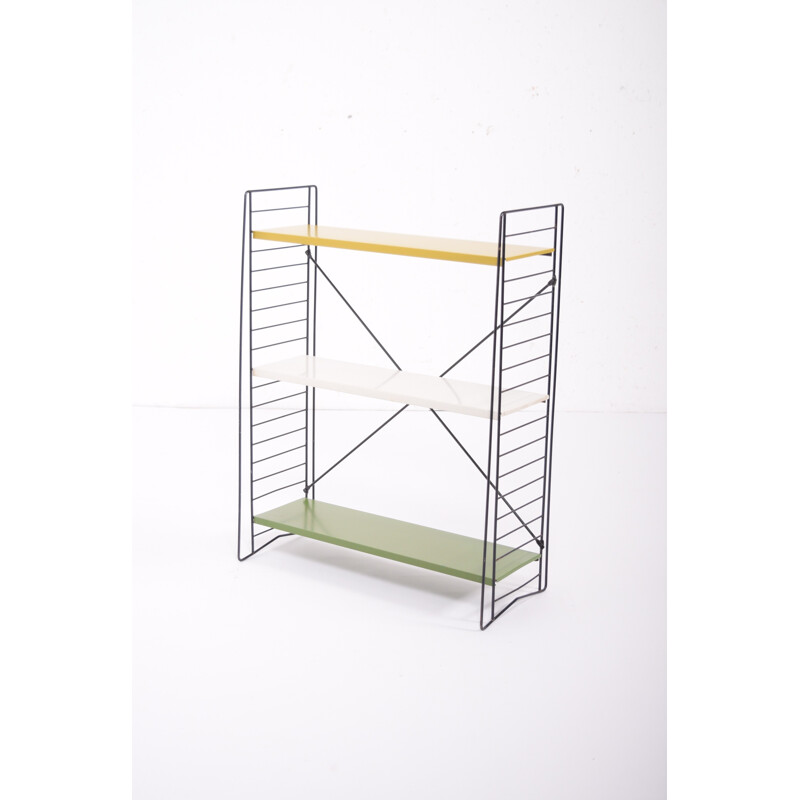 3 shelf unit in green, white and yellow by Dekker for Tomado H - 1950s