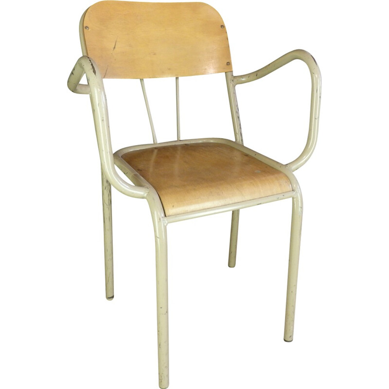 Mid-century school chair with armrests - 1960s