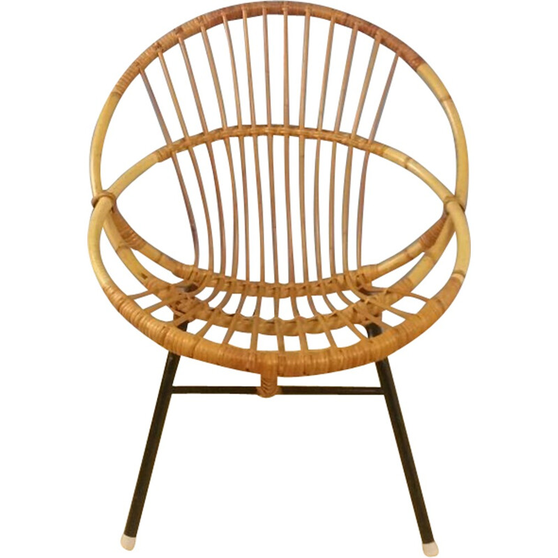 Rattan chair produced by Rohe Noordwolde - 1960s