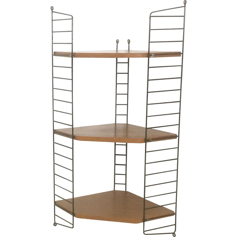Wall shelving system in teak by Nisse Strinning for String - 1960s