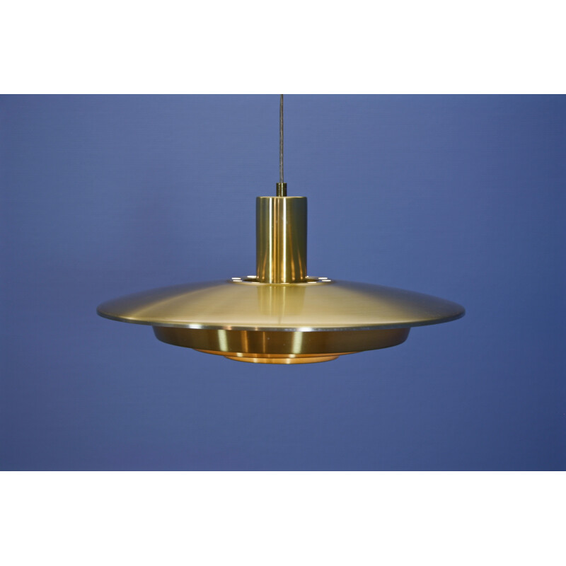 Mid-Century hanging lamp in brass-coated aluminium - 1960s