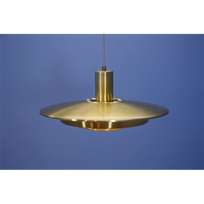 Mid-Century hanging lamp in brass-coated aluminium - 1960s