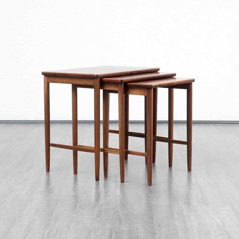 Set of 3 rosewood nesting tables - 1960s