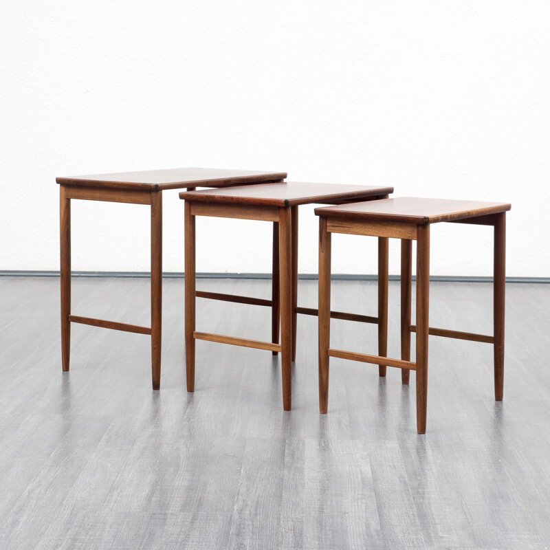 Set of 3 rosewood nesting tables - 1960s