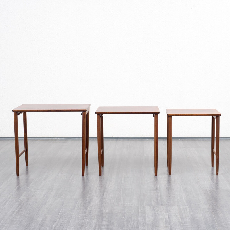 Set of 3 rosewood nesting tables - 1960s