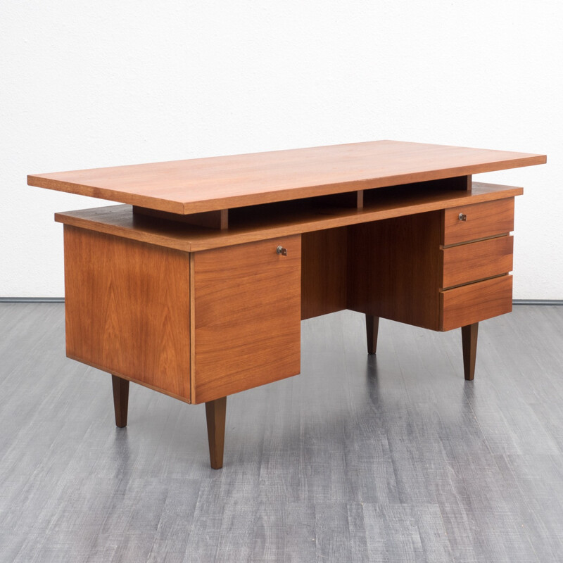 Cubical German teak desk - 1960s