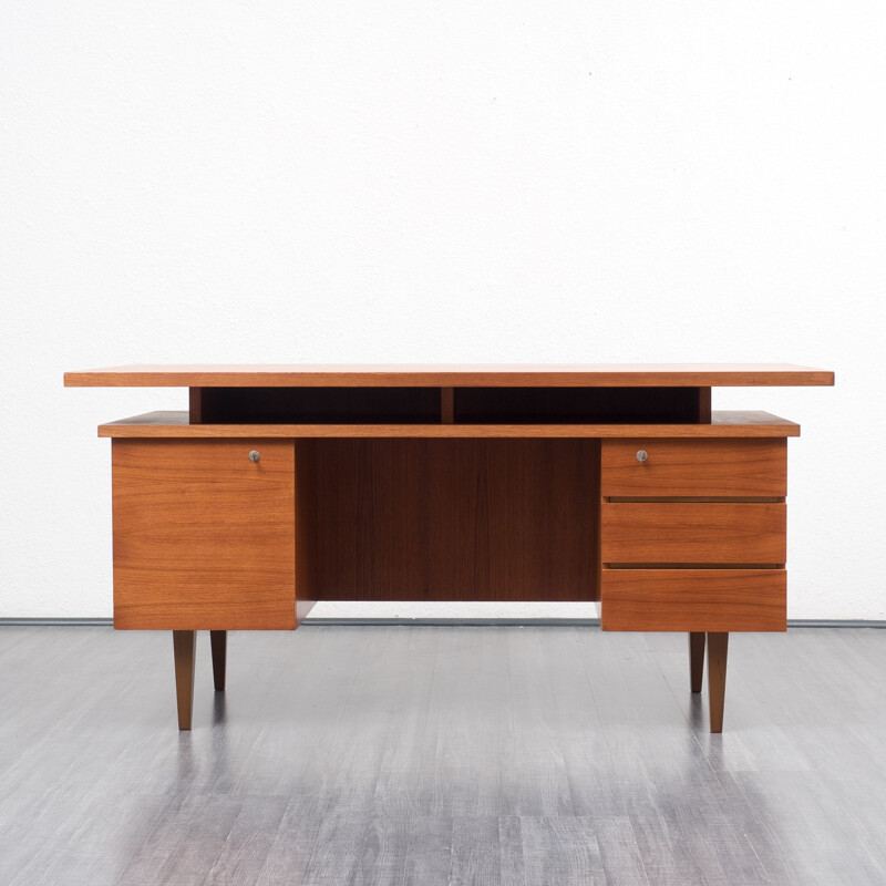 Cubical German teak desk - 1960s