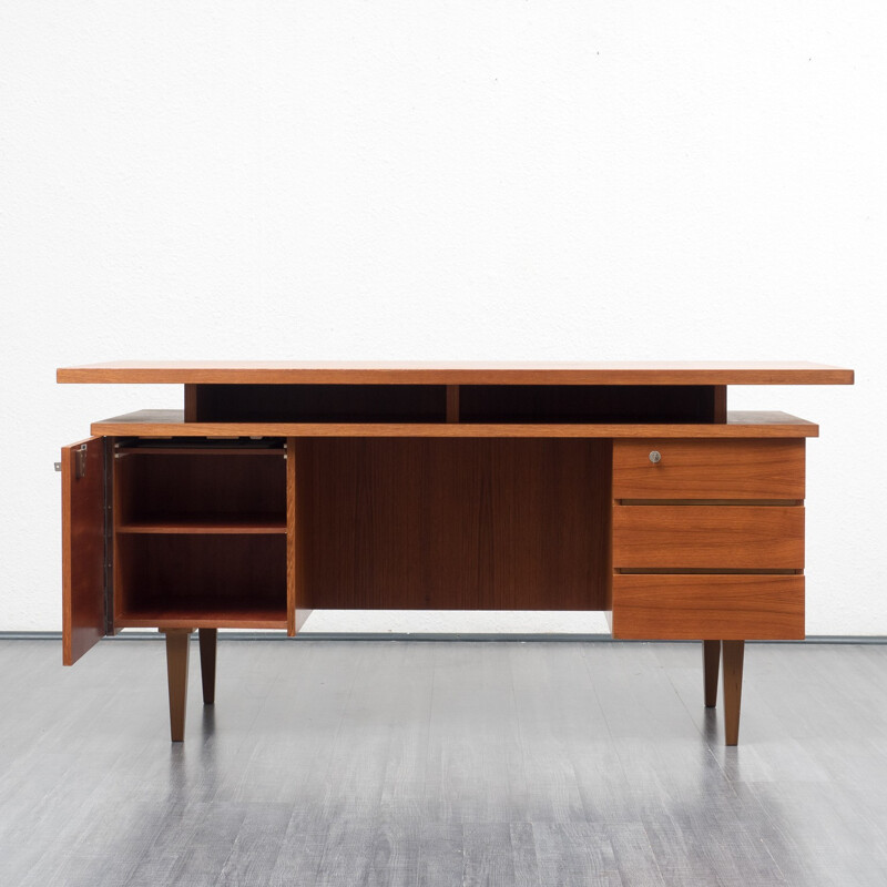 Cubical German teak desk - 1960s