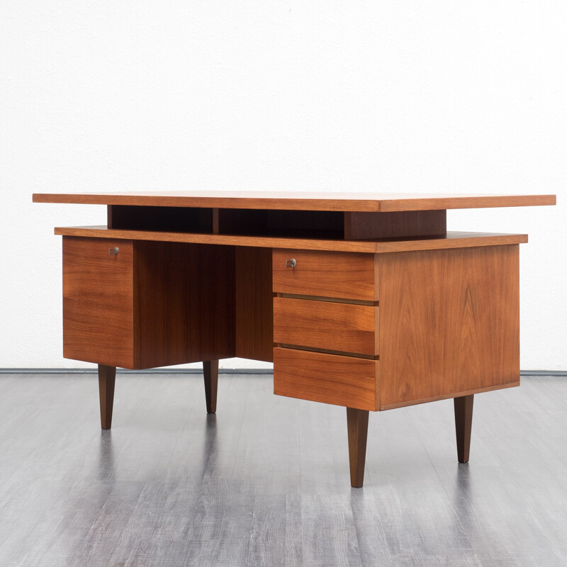 Cubical German teak desk - 1960s