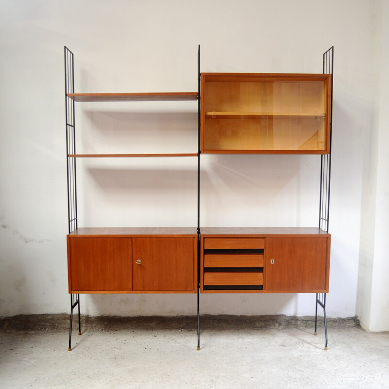 Modular storage unit in wood - 1950s