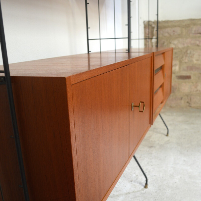 Modular storage unit in wood - 1950s