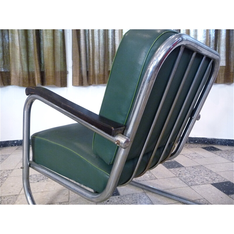 Juego de 3 sillones alemanes de tubo de acero - 1930