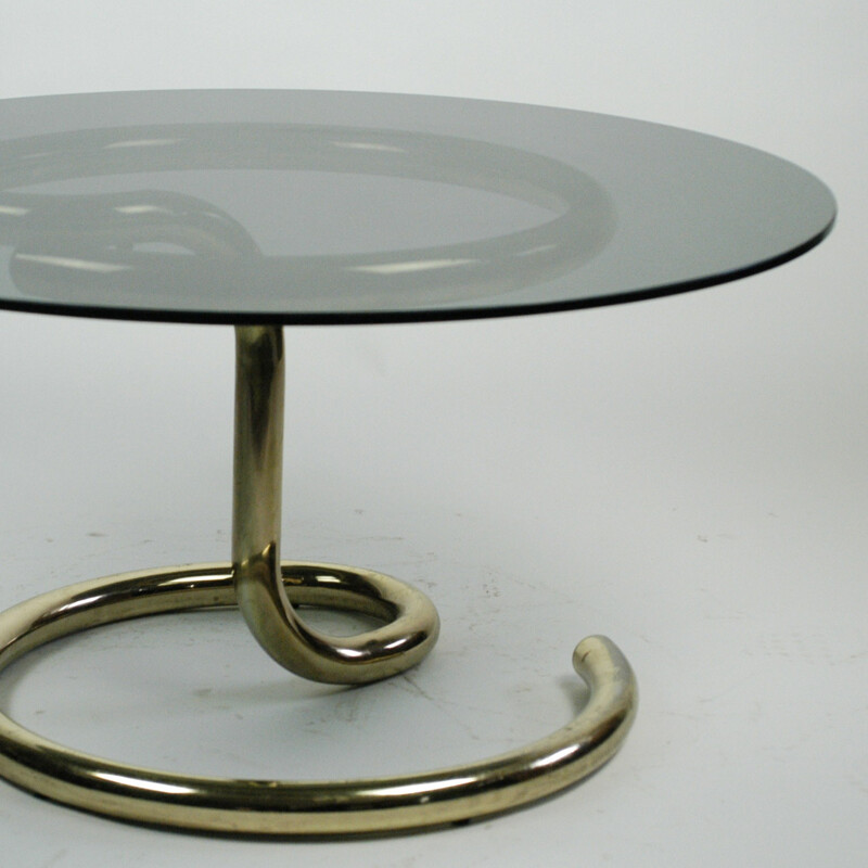 "Anaconda" coffee table in brass by Paul Tuttle - 1970s