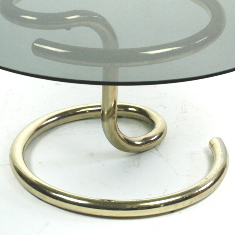 "Anaconda" coffee table in brass by Paul Tuttle - 1970s