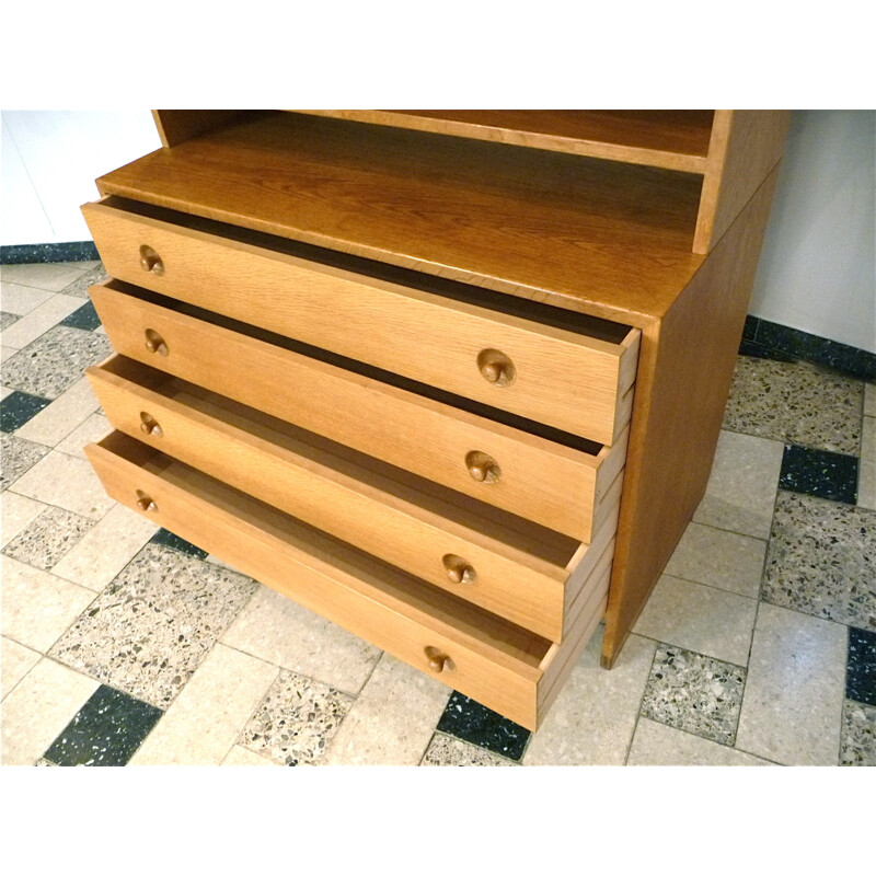 Vintage modular oak cabinet by Hans J. Wegner for RY Møbler, 1950