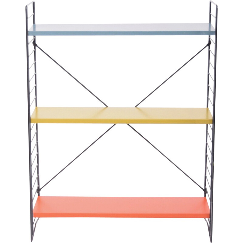 3 shelf unit in red, yellow and white by Dekker for Tomado H - 1950s