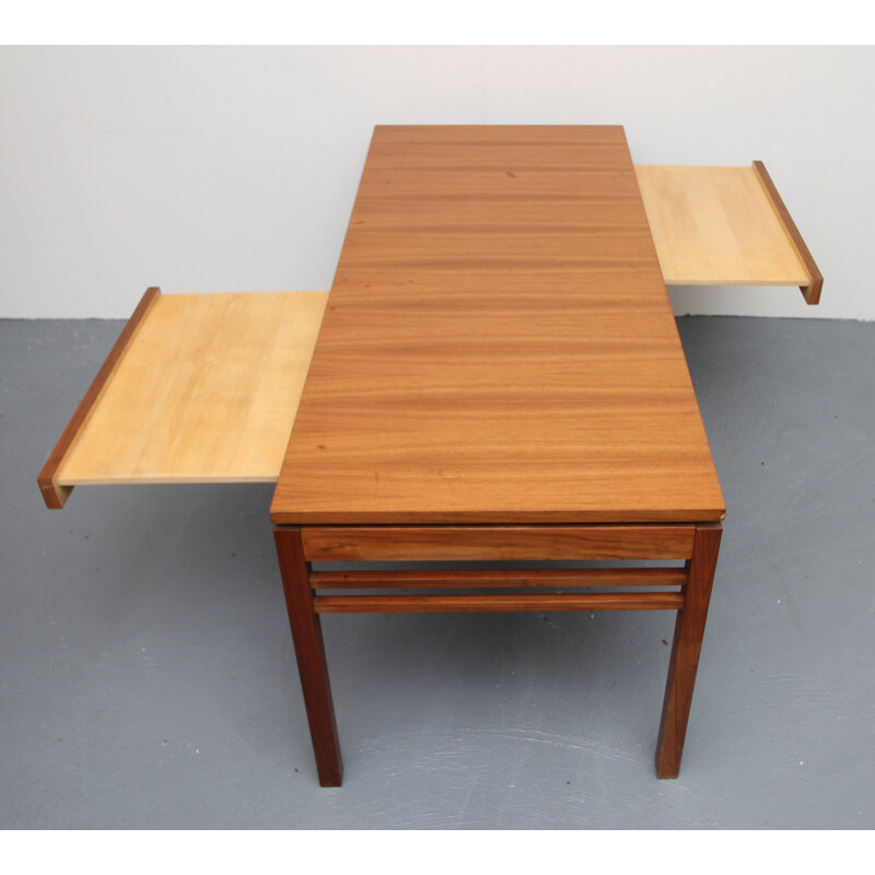 Coffee table walnut with move-out plates - 1960s