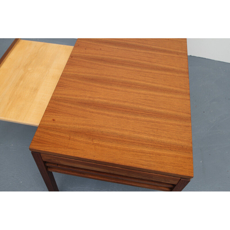 Coffee table walnut with move-out plates - 1960s