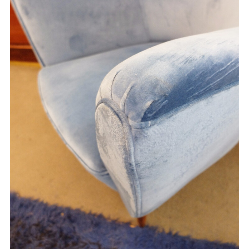 Pair of blue armchairs by Guglielmo Veronesi - 1950s