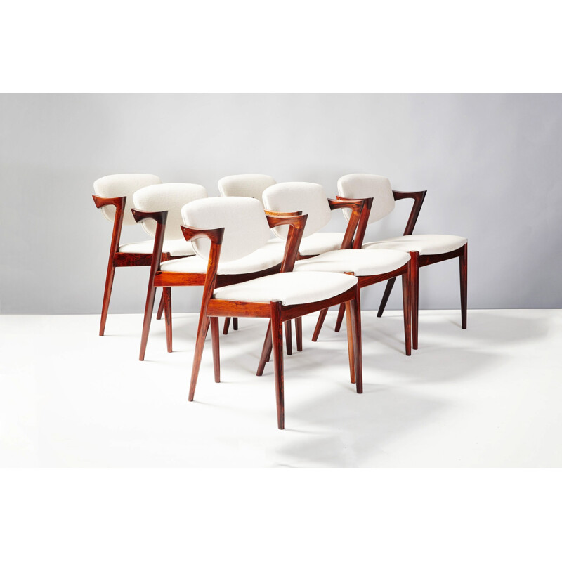 Ensemble de 6 chaises modèle 42 de de Kai Kristiansen - 1950