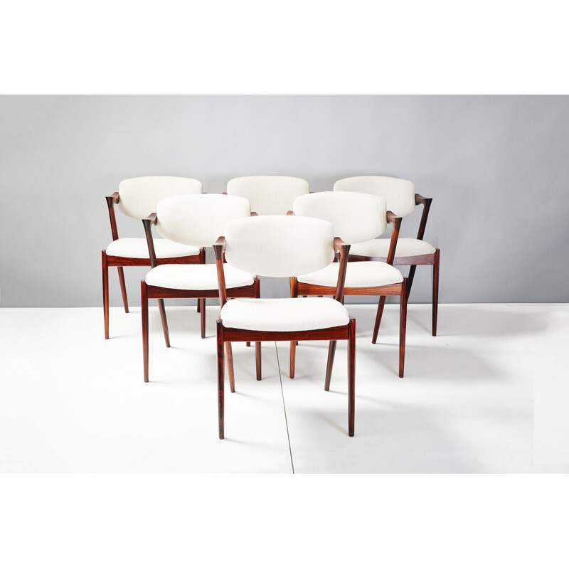 Ensemble de 6 chaises modèle 42 de de Kai Kristiansen - 1950