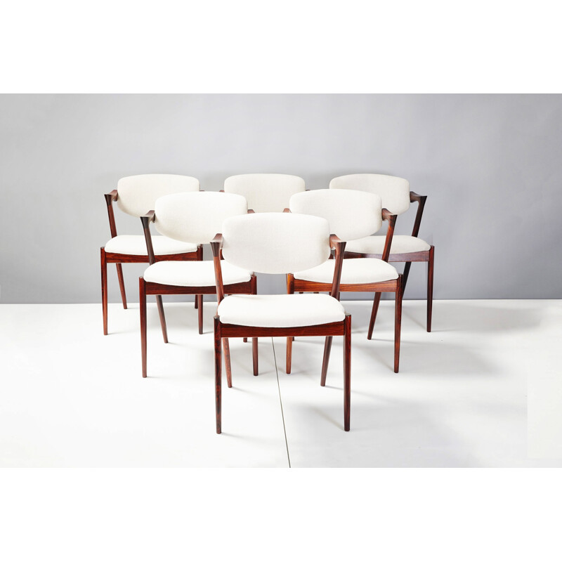 Set of 6 chairs Model 42  by Kai Kristiansen - 1950