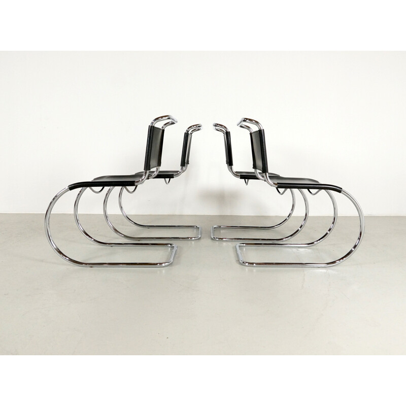 Set of 4 MR10 chairs by Mies Van Der Rohe for Thonet - 1970s