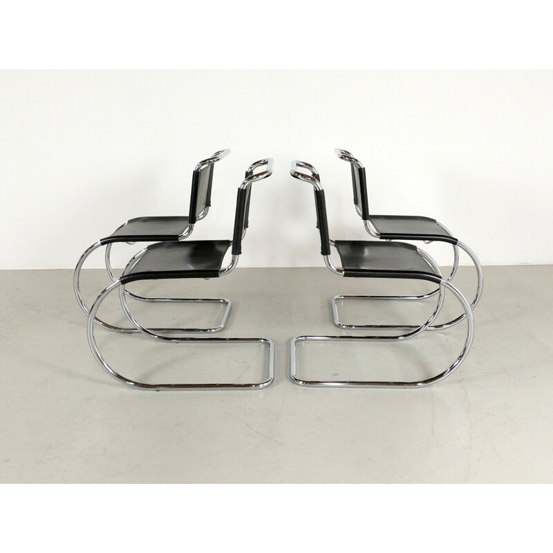 Set of 4 MR10 chairs by Mies Van Der Rohe for Thonet - 1970s