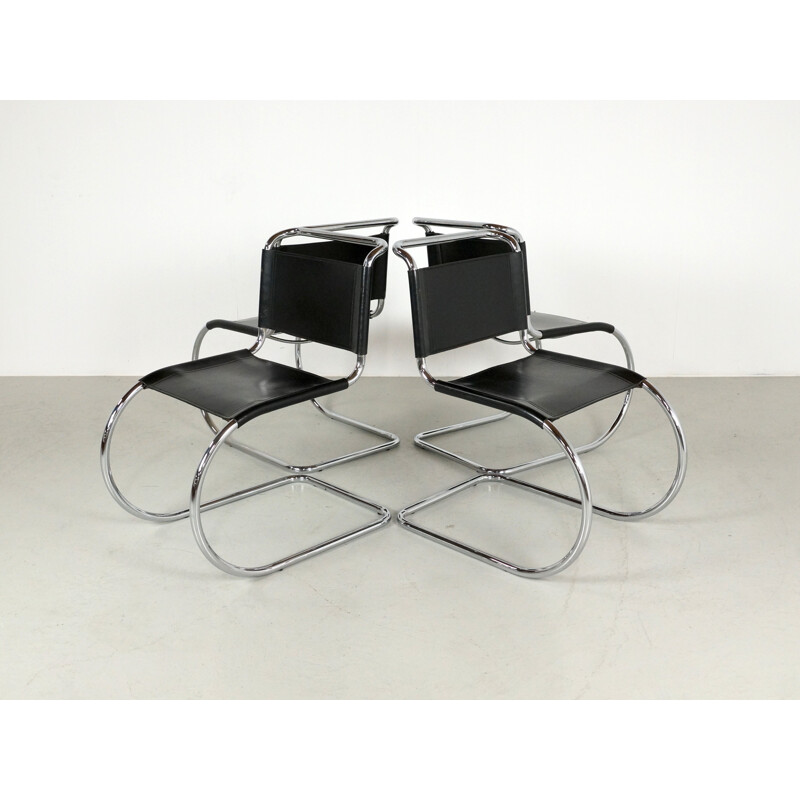 Set of 4 MR10 chairs by Mies Van Der Rohe for Thonet - 1970s