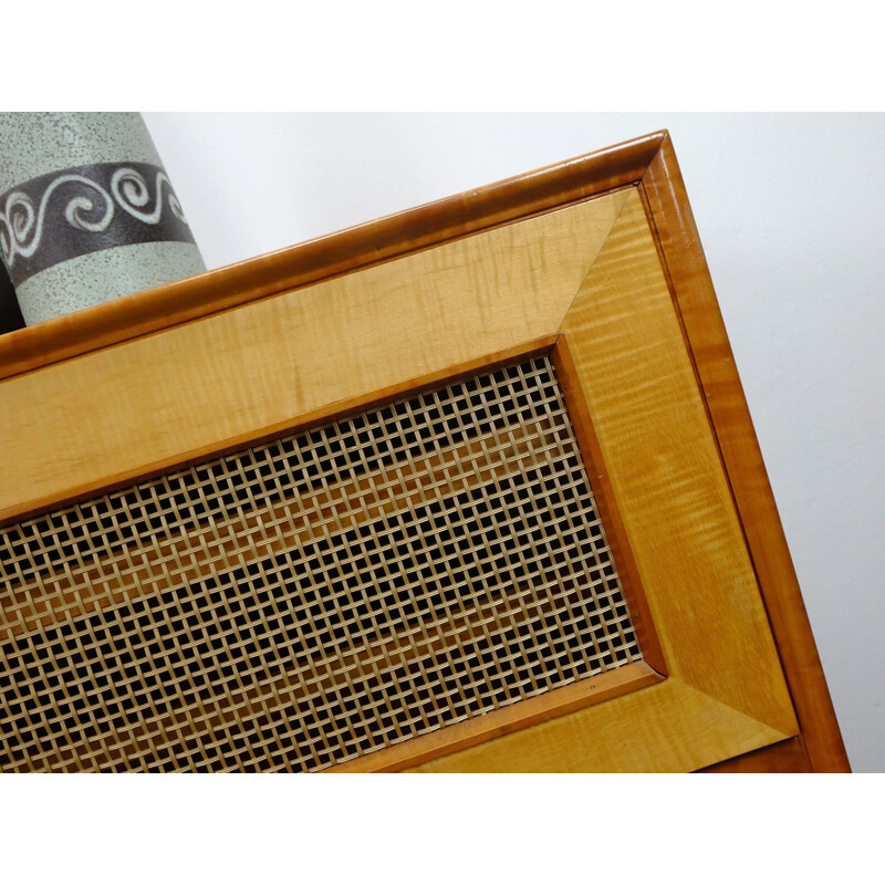 Mid-century shoe cabinet in cherry and maplewood - 1950s