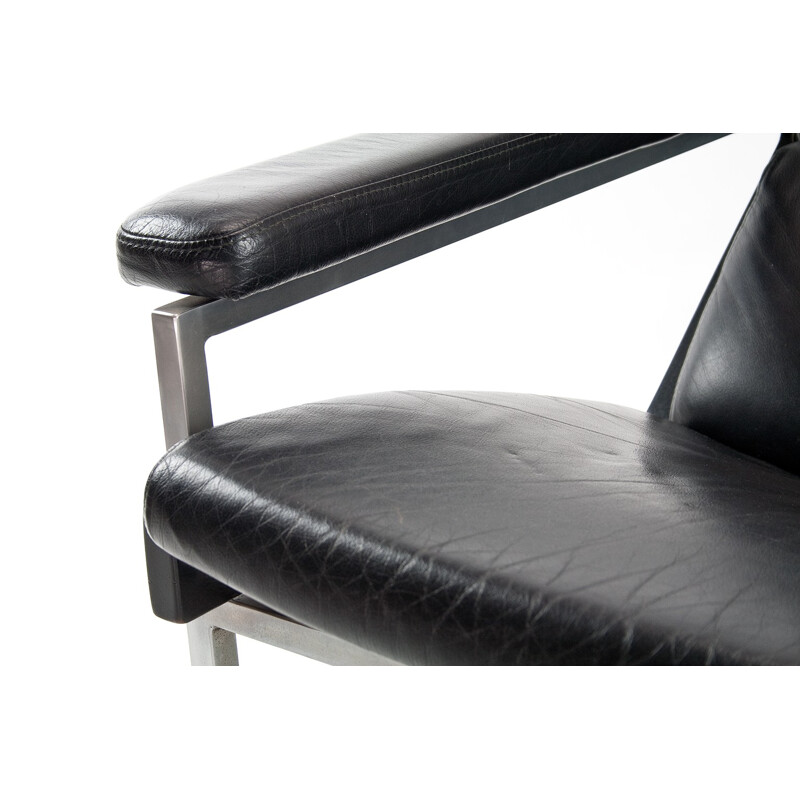"Lotus" leather chair with ottoman by Rob Parry for Gelderland - 1960s