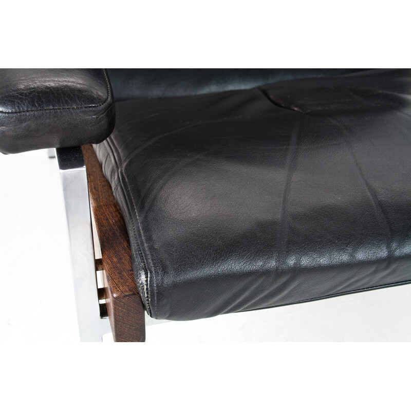 Lounge chair in wenge and leather by Rob Parry for Gelderland - 1960s