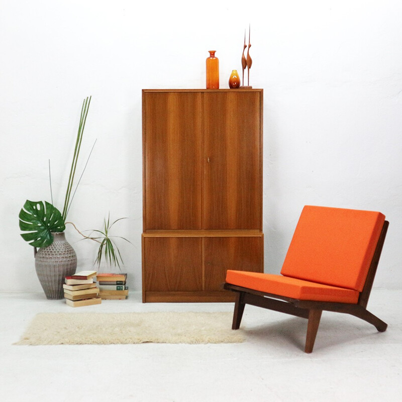 Cabinet in walnut produced by DWM Deutsche Werkmöbel - 1960s