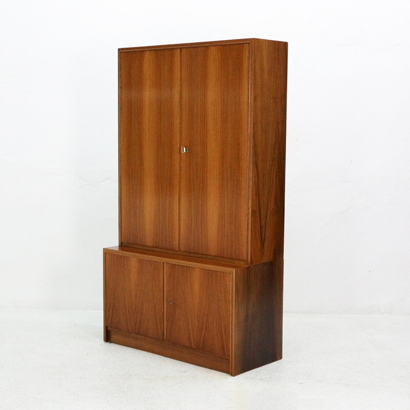 Cabinet in walnut produced by DWM Deutsche Werkmöbel - 1960s