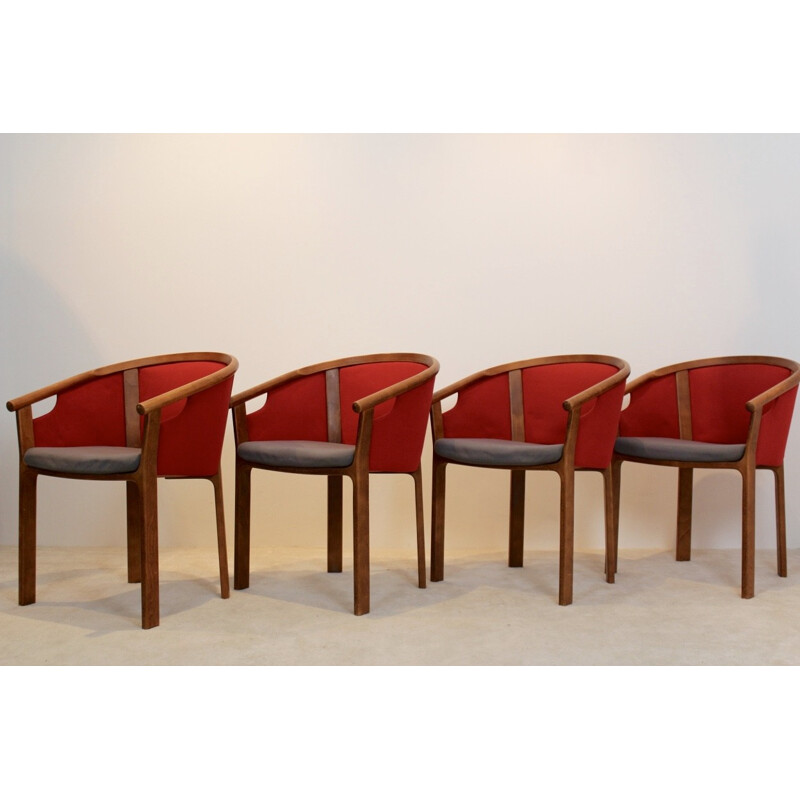 Set of 4 chairs in teak by Rud Thygesen & Johnny Sørensen for Magnus Olesen - 1980s