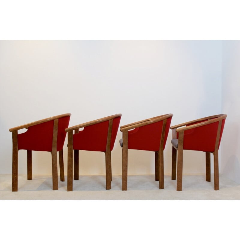Conjunto de 4 cadeiras de teca de Rud Thygesen e Johnny Sørensen para Magnus Olesen - 1980