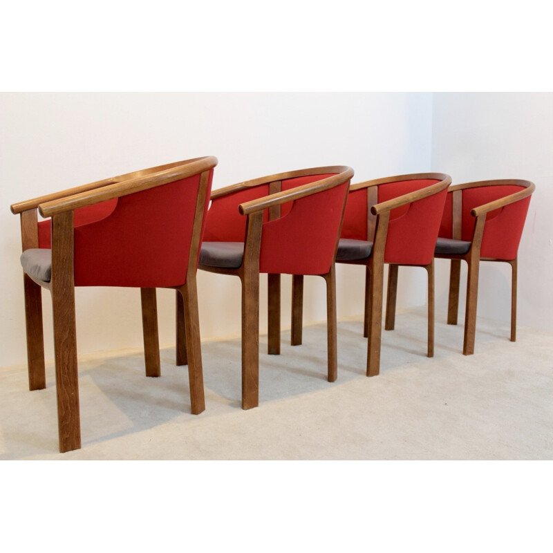 Set of 4 chairs in teak by Rud Thygesen & Johnny Sørensen for Magnus Olesen - 1980s