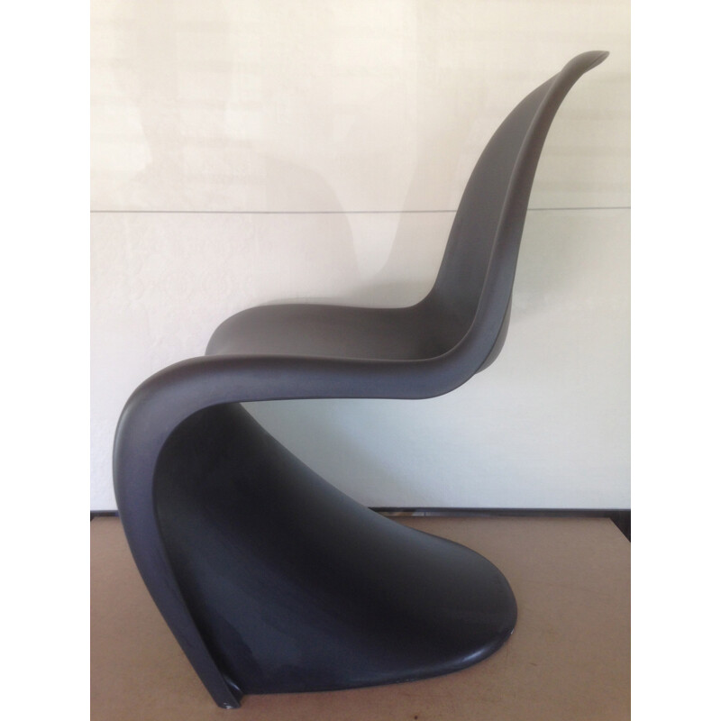 Set of 6 black chairs "Panton Chaire, Verner PANTON - 1990s