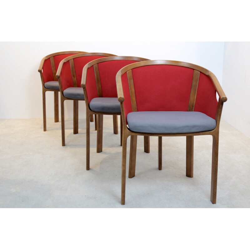 Set of 4 chairs in teak by Rud Thygesen & Johnny Sørensen for Magnus Olesen - 1980s