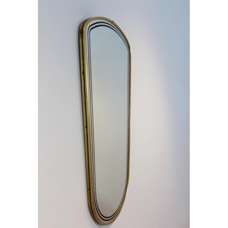 Mid Century brass framed mirror - 1950s