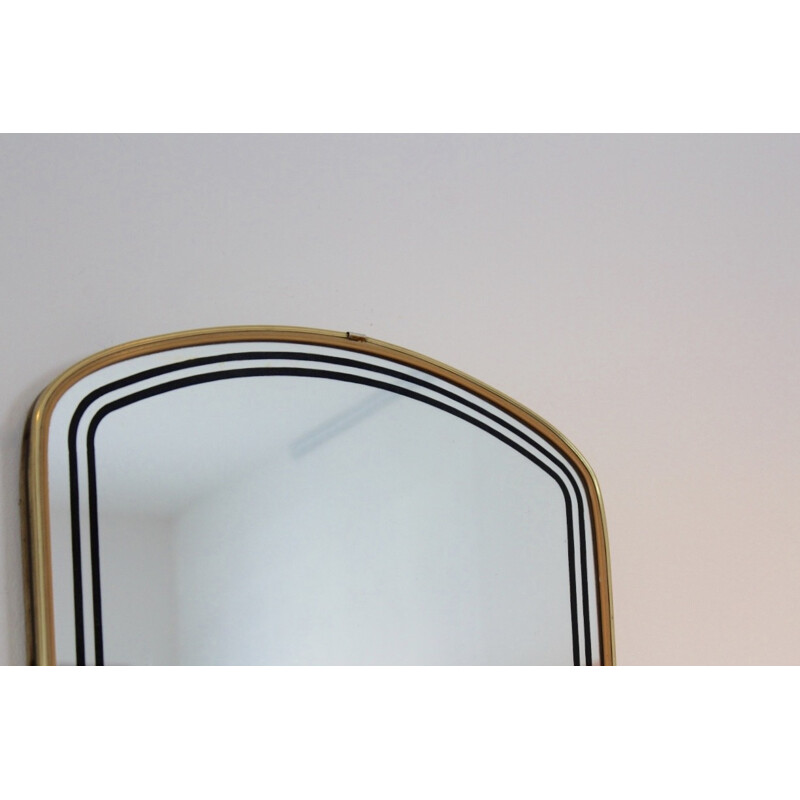 Mid Century brass framed mirror - 1950s
