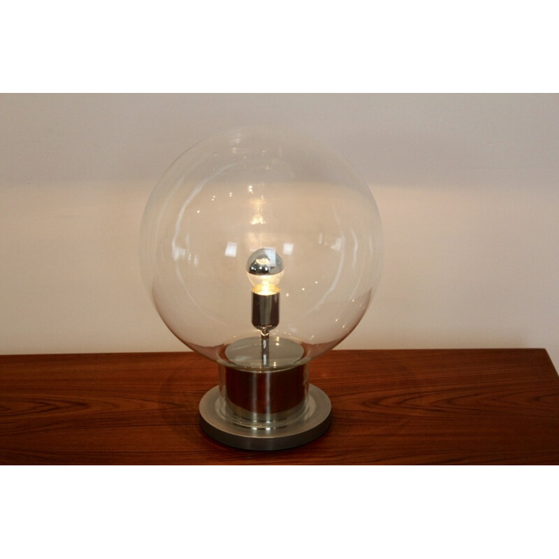 Lampe de table en chrome et en verre iconique pour Raak Amsterdam XL Globe - 1960