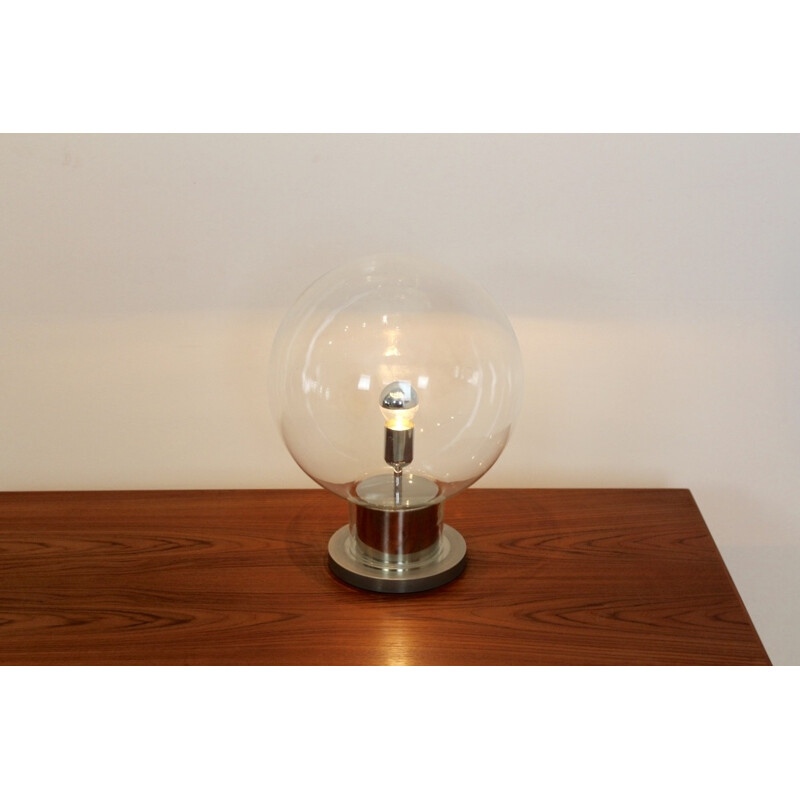 Iconic Raak Amsterdam XL Globe chrome and glass table lamp - 1960s