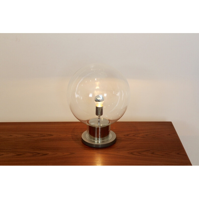 Lampe de table en chrome et en verre iconique pour Raak Amsterdam XL Globe - 1960