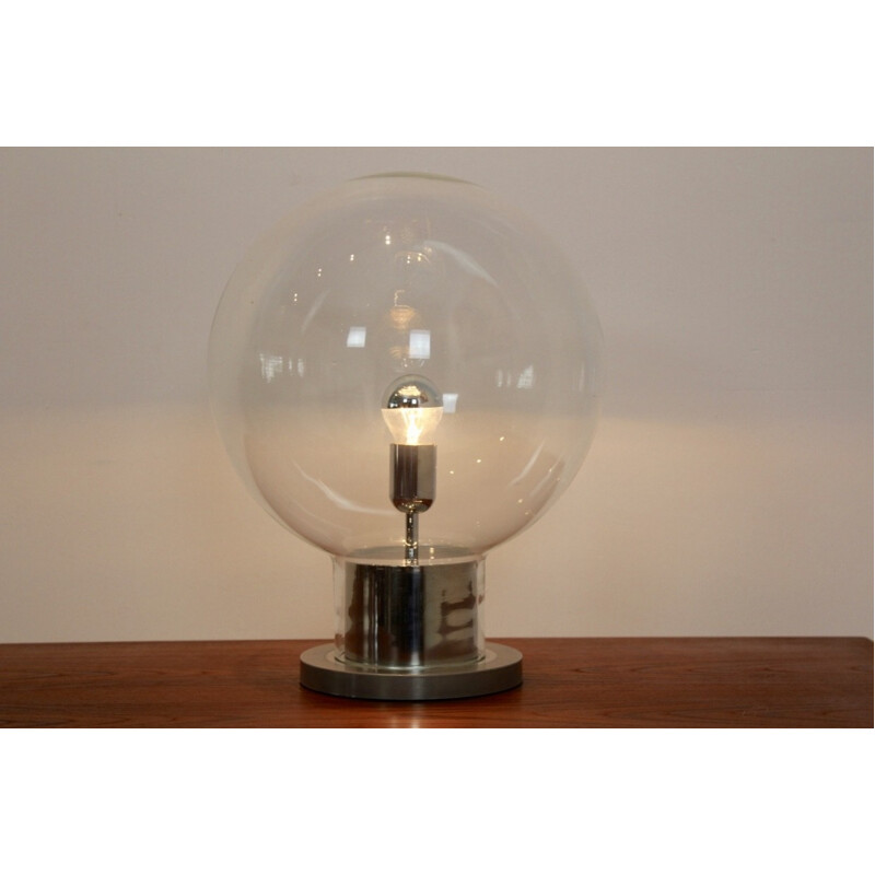 Iconic Raak Amsterdam XL Globe chrome and glass table lamp - 1960s